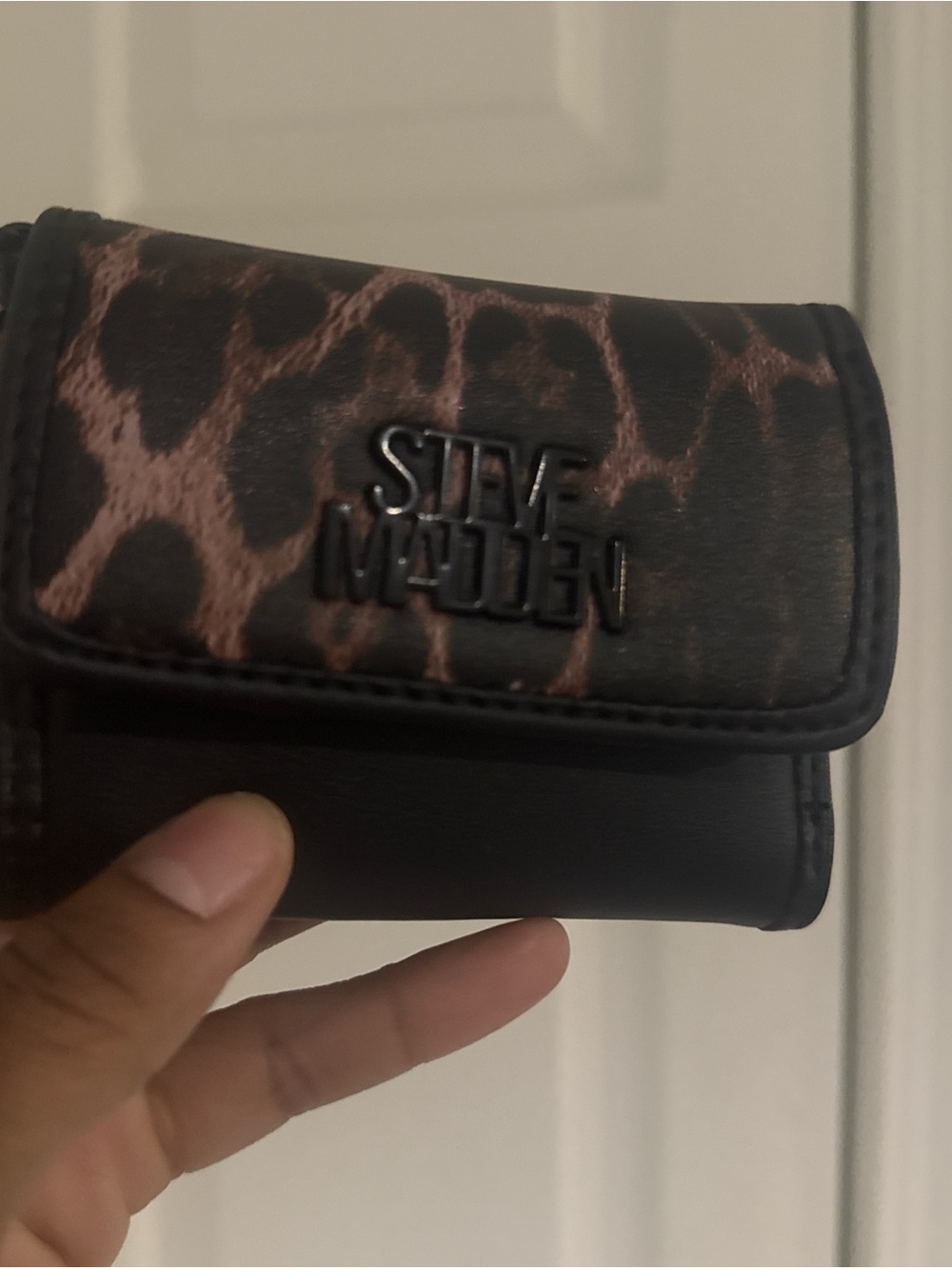 Steve Madden Leopard Print Wallet - Black & Brown